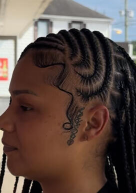 Outside profile left tattoo face